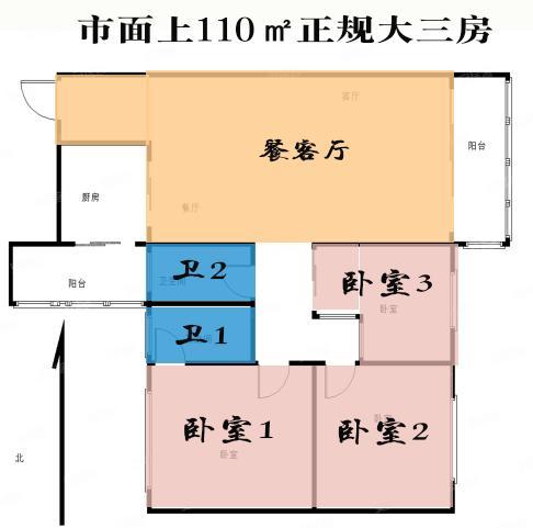 约77㎡复式三室三卫！演绎更多精彩的可能性！  复式 建面 生活 产品 翔安 空间 第4张